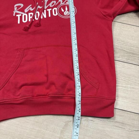 Mitchell & Ness Toronto Raptors Hoodie Red Men Sz M Script Logo Pullover Fleece - Picture 7 of 8